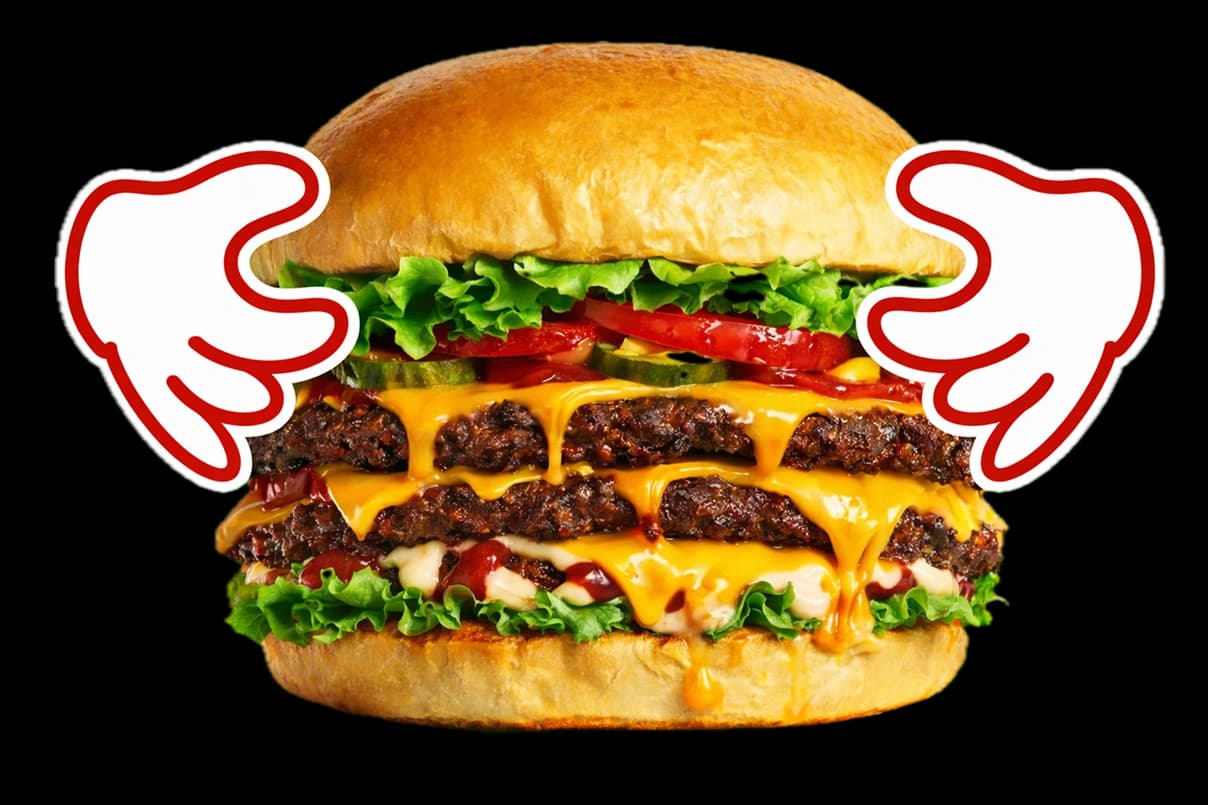 burger with hands